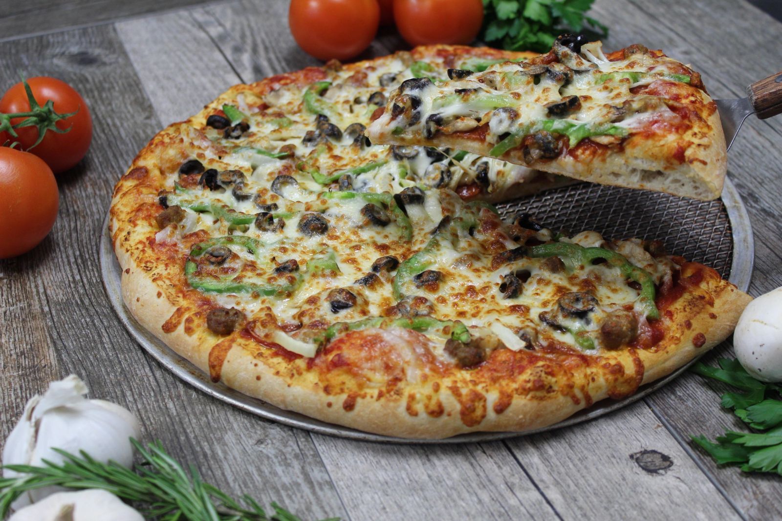 Loaded deluxe pizza
